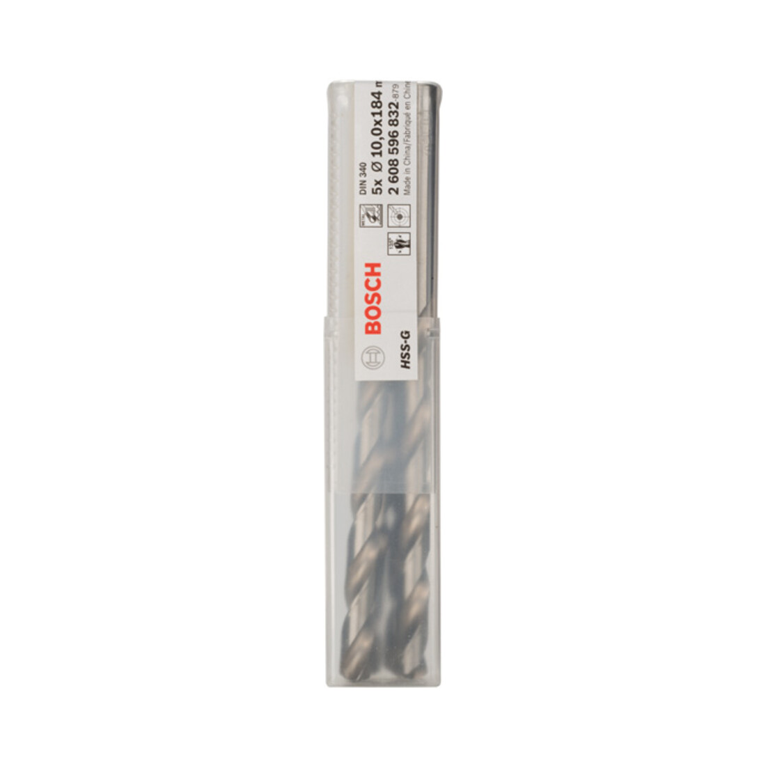 Forets à métaux rectifiés HSS-G, DIN 340, série longue 10 x 121 x 184 mm