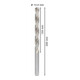 Forets à métaux rectifiés HSS-G, DIN 340, série longue 12 x 134 x 205 mm-5