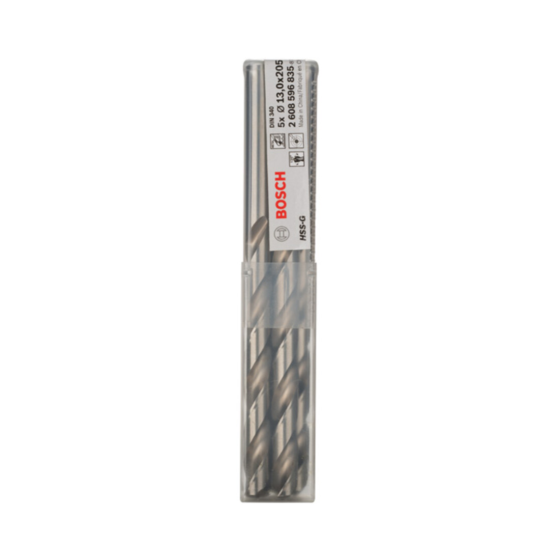 Forets à métaux rectifiés HSS-G, DIN 340, série longue 13 x 134 x 205 mm