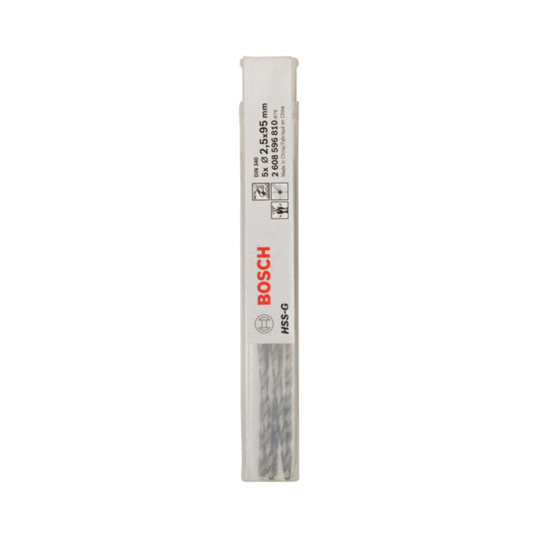 Forets à métaux rectifiés HSS-G, DIN 340, série longue 2,5 x 62 x 95 mm