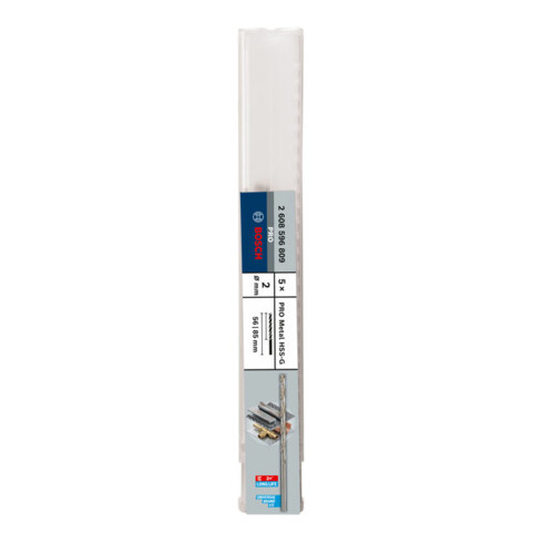 Forets à métaux rectifiés HSS-G, DIN 340, série longue 2 x 56 x 85 mm