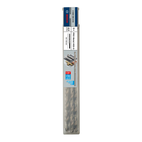 Forets à métaux rectifiés HSS-G, DIN 340, série longue 4,5 x 82 x 126 mm