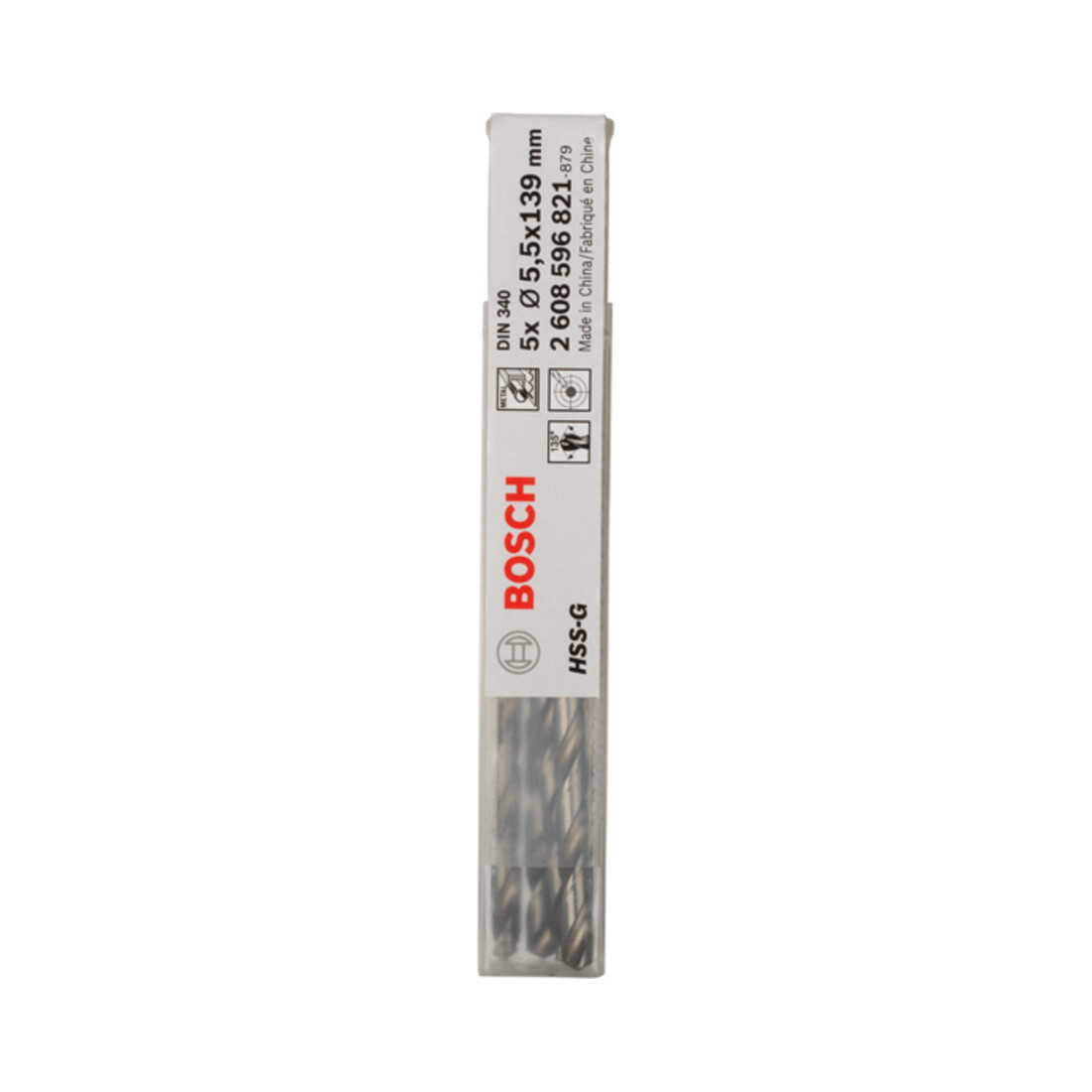 Forets à métaux rectifiés HSS-G, DIN 340, série longue 5,5 x 91 x 139 mm