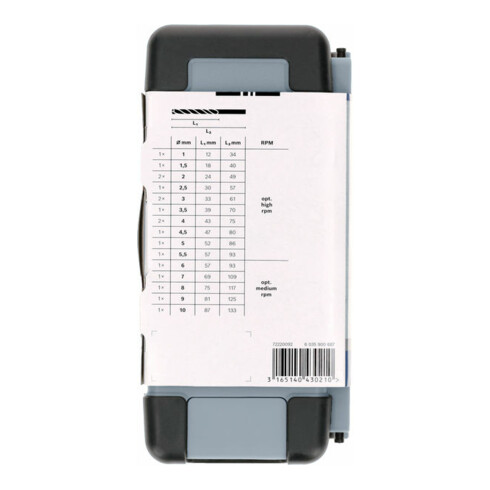 Forets à métaux rectifiés Toughbox HSS-G, DIN 338, 135°, set de 18 pièces 1; 1,5; 2; 2,5; 3; 3,5; 4; 4,5; 5; 5,5; 6; 7; 8; 9; 10 mm