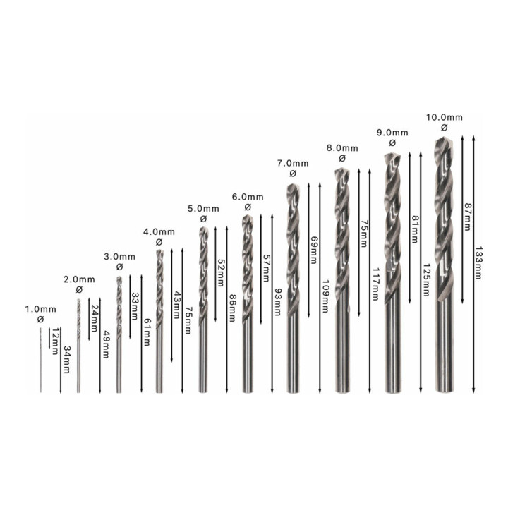 Forets à métaux Robust Line HSS-G 135°, set de 10 pièces 1; 2; 3; 4; 5; 6; 7; 8; 9; 10 mm, 135°