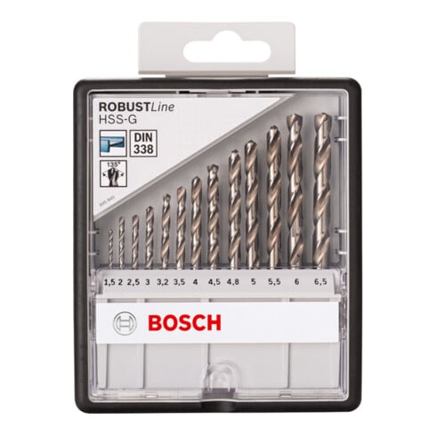 Forets à métaux Robust Line HSS-G 135°, set de 13 pièces 1,5; 2; 2,5; 3; 3,2; 3,5; 4; 4,5; 4,8; 5; 5,5; 6; 6,5 mm, 135°