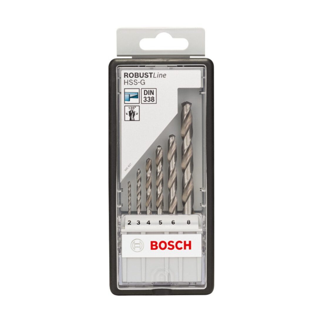 Forets à métaux Robust Line HSS-G 135°, set de 6 pièces 2; 3; 4; 5; 6; 8 mm, 135°