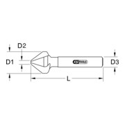 Outils KS Outils HSS Fraise à chanfreiner 90° pour chanfreiner et ébavurer-3