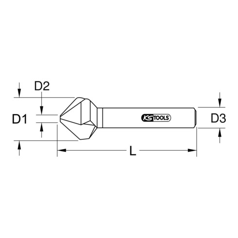 KS Tools HSS Co 5 Outil à chanfreiner et à ébavurer à 90