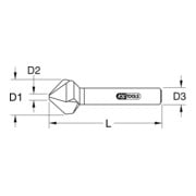 KS Tools HSS Co Fraise à chanfreiner et ébavurer 75-3