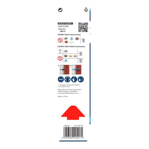 Forets Bosch EXPERT HEX-9 Hard Ceramic + HEX-9 Multi Construction, 6 mm