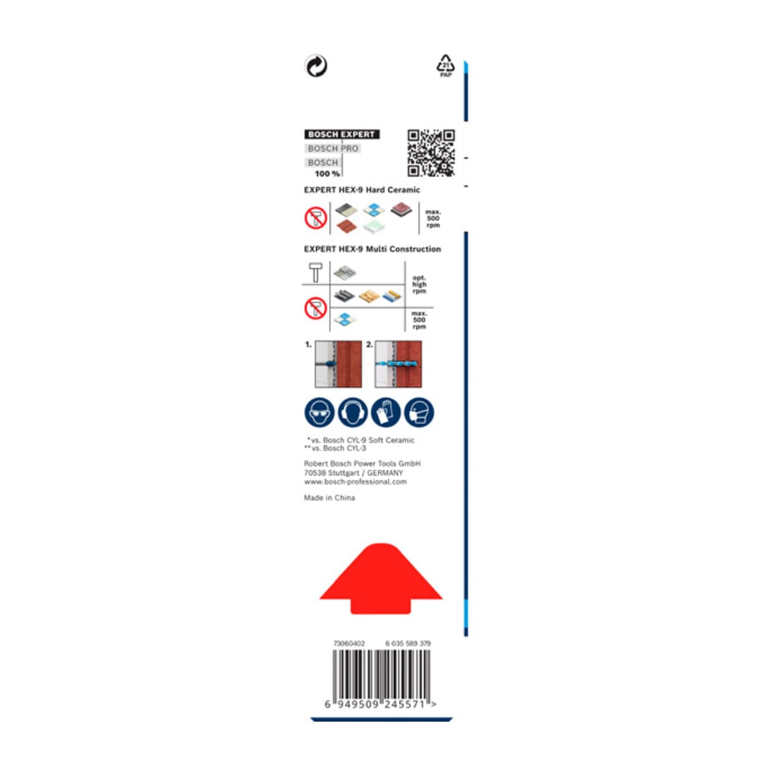 Forets Bosch EXPERT HEX-9 Hard Ceramic + HEX-9 Multi Construction, 6 mm