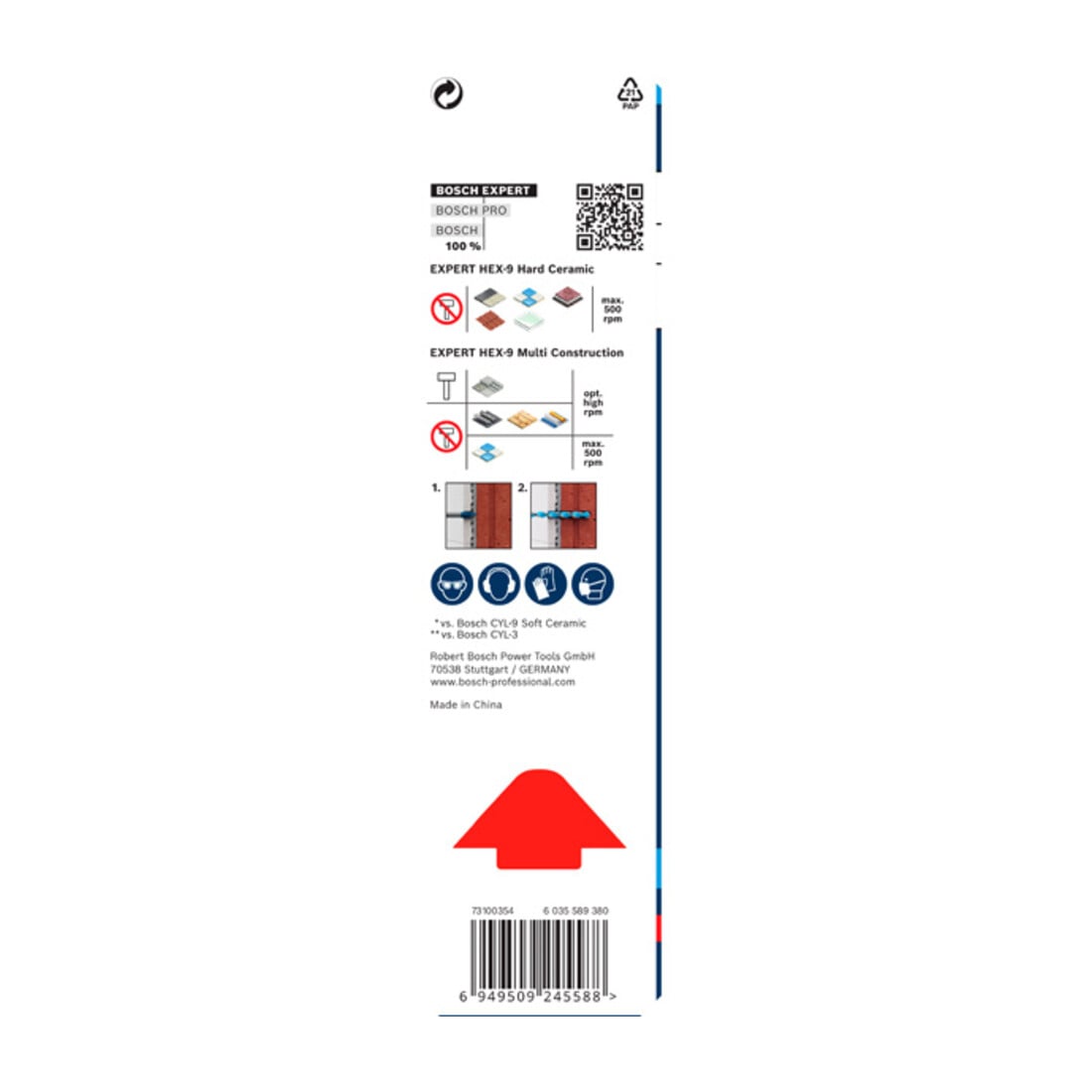 Forets Bosch EXPERT HEX-9 Hard Ceramic + HEX-9 Multi Construction, 8 mm