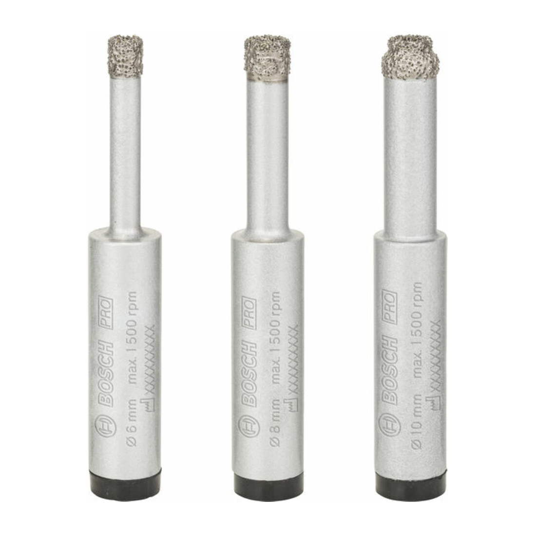 Forets diamantés à sec Robust Line Easy Dry Best for Ceramic, set de 3 pièces 6,0; 8,0; 10,0 mm