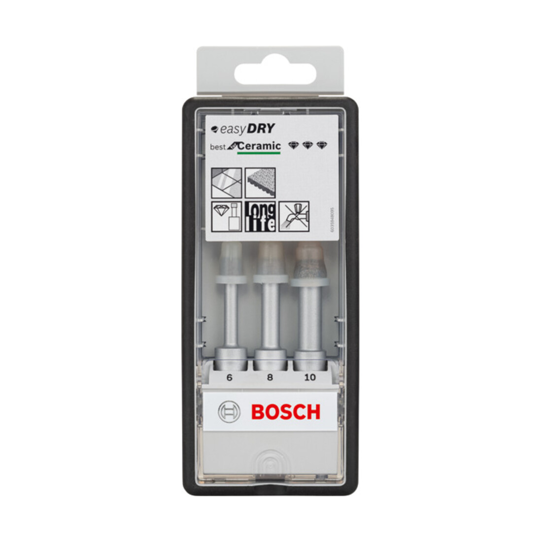 Forets diamantés à sec Robust Line Easy Dry Best for Ceramic, set de 3 pièces 6,0; 8,0; 10,0 mm