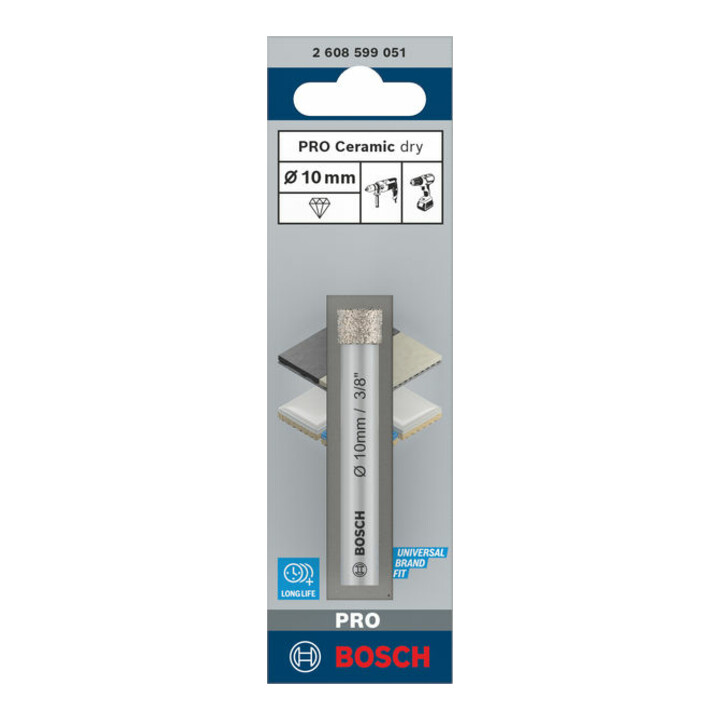 Forets diamantés Bosch Expert for Ceramic, 10 mm