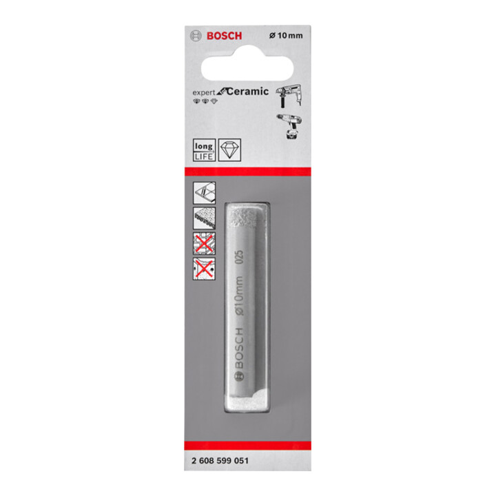 Forets diamantés Bosch Expert for Ceramic, 10 mm