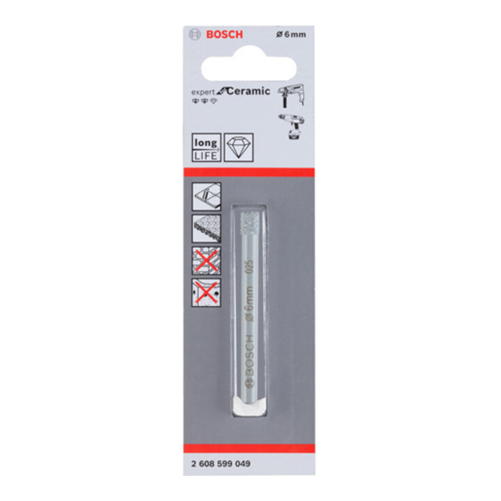 Forets diamantés Bosch Expert for Ceramic, 6 mm