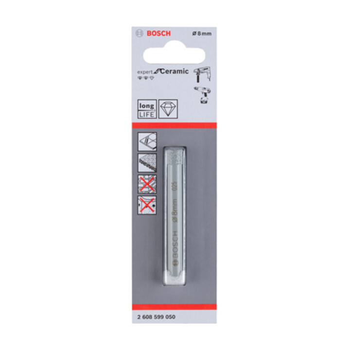 Forets diamantés Bosch Expert for Ceramic, 8 mm