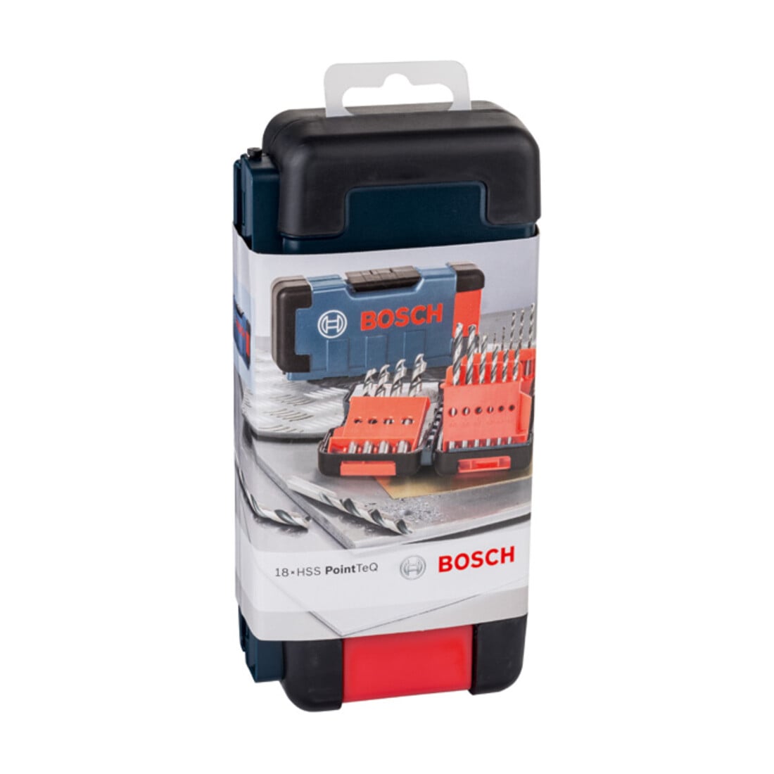 Forets hélicoïdaux Bosch HSS PointTeQ, set ToughBox 18 pièces