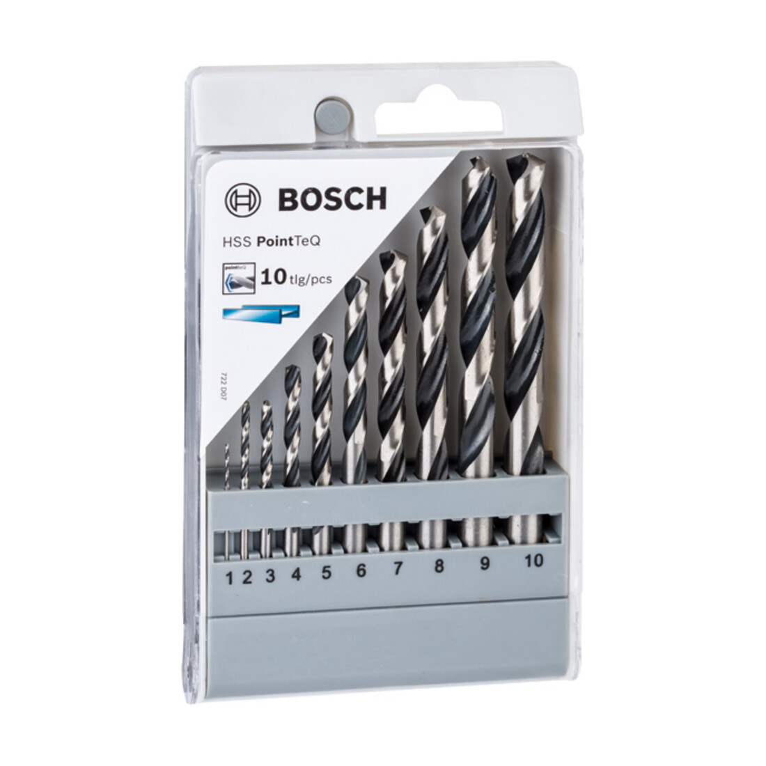 Forets hélicoïdaux HSS PointTeQ, set de 10 pièces