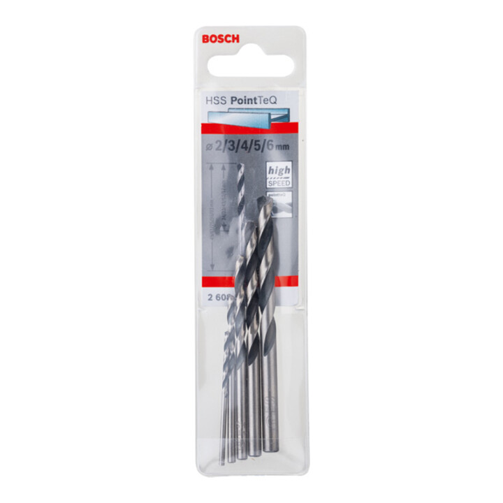 Forets hélicoïdaux HSS PointTeQ, set de 5 pièces