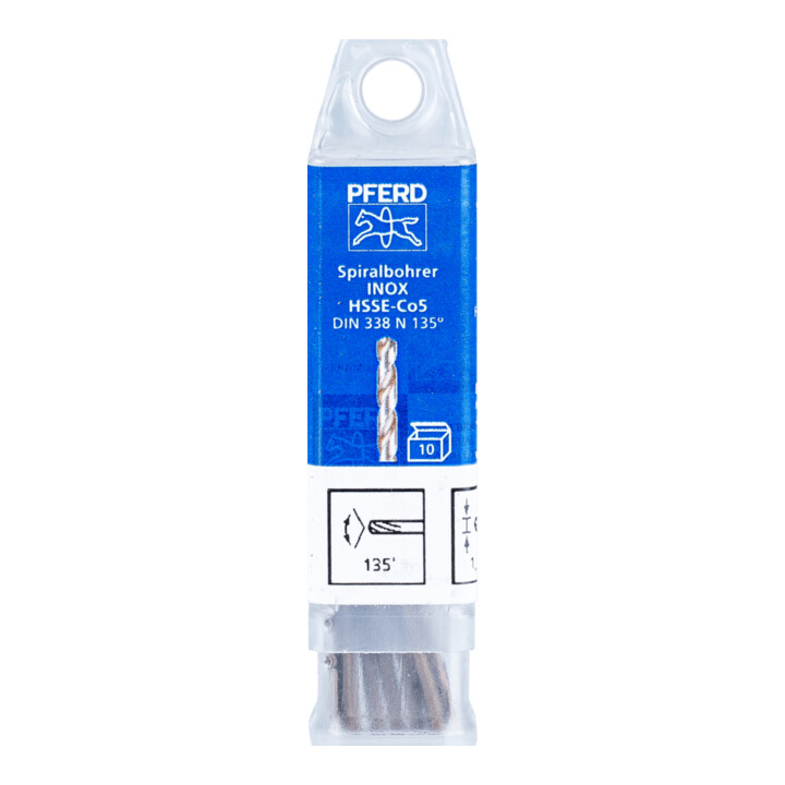 Forets hélicoïdaux PFERD - SPB DIN 338 HSSE N 1,6 INOX