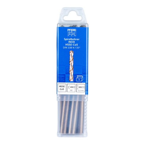 Forets hélicoïdaux PFERD - SPB DIN 338 HSSE N 10,2 INOX