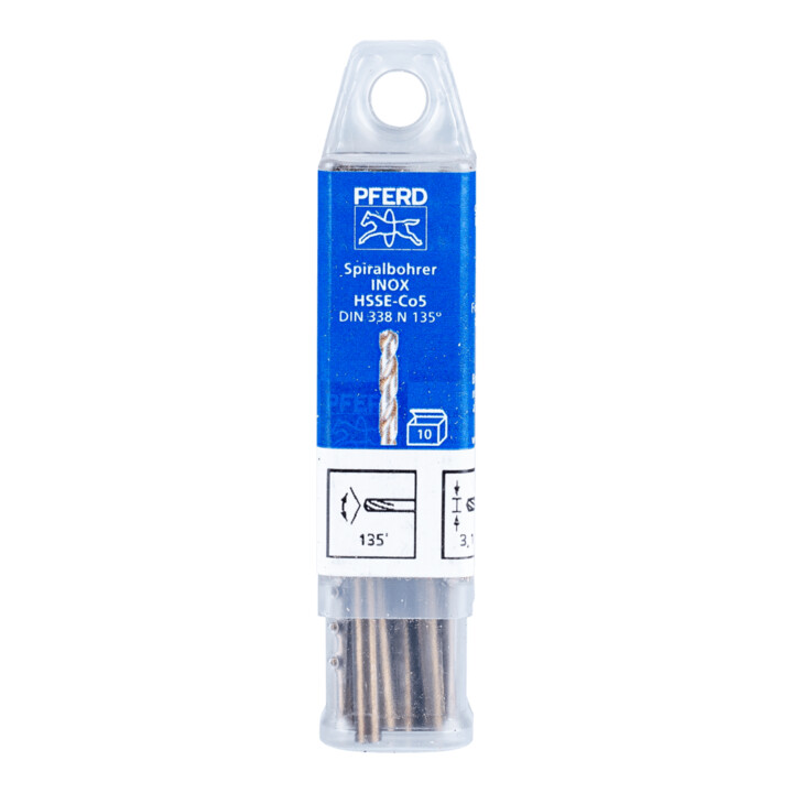 Forets hélicoïdaux PFERD - SPB DIN 338 HSSE N 3,1 INOX