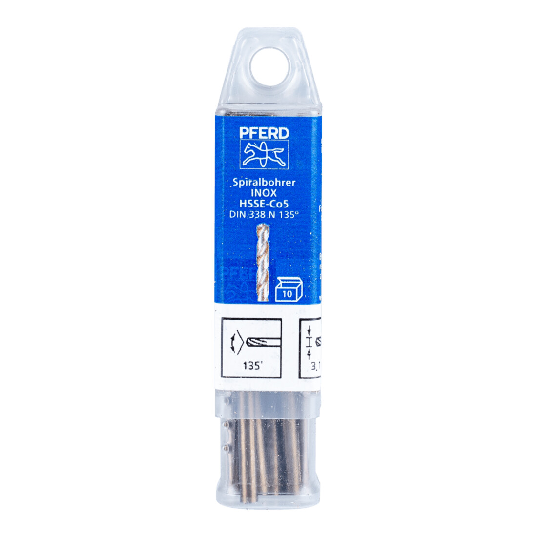 Forets hélicoïdaux PFERD - SPB DIN 338 HSSE N 3,1 INOX