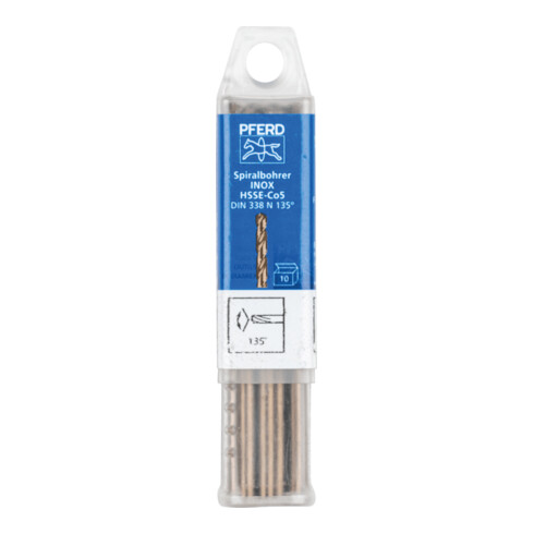 Forets hélicoïdaux PFERD - SPB DIN 338 HSSE N 3,6 INOX