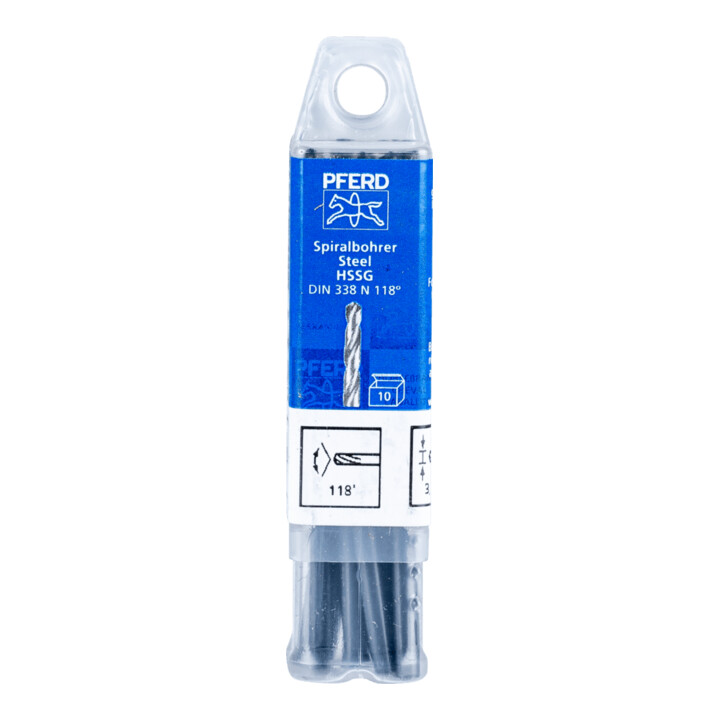 Forets hélicoïdaux PFERD - SPB DIN 338 HSSG N 3,1 STEEL