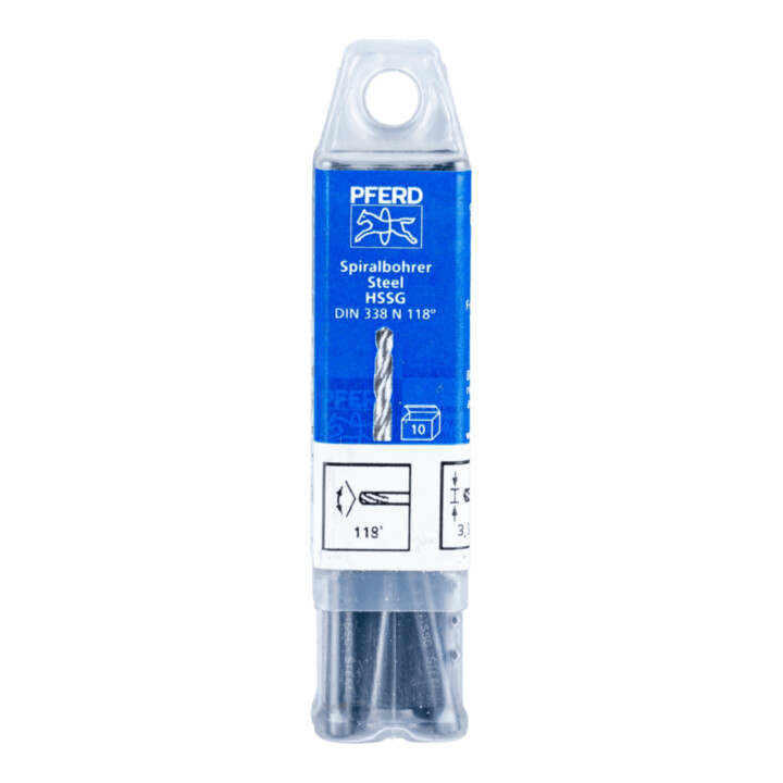 Forets hélicoïdaux PFERD - SPB DIN 338 HSSG N 3,3 STEEL