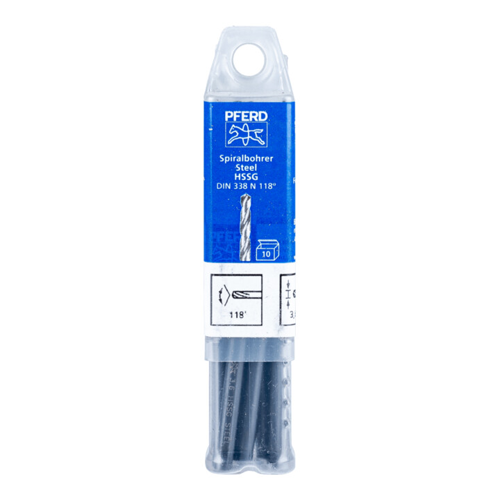 Forets hélicoïdaux PFERD - SPB DIN 338 HSSG N 3,6 STEEL