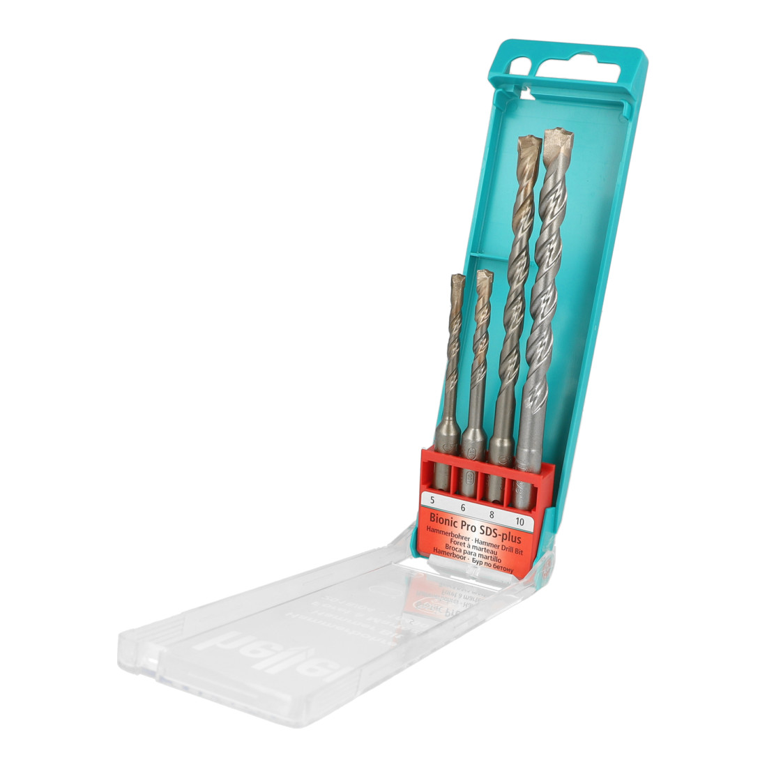 Forets marteau Heller Bionic Pro SDS-plus, jeu de diamètres 5/6/8/10 mm