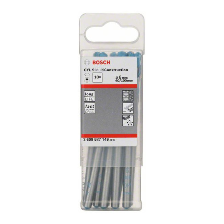 Forets polyvalents CYL-9 Multi Construction 6 x 60 x 100 mm, d 6 mm