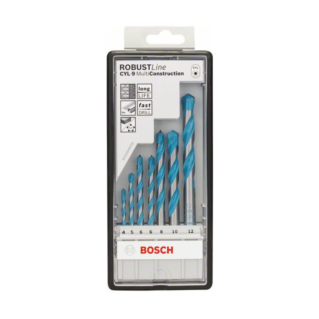 Forets polyvalents Robust Line CYL-9 Multi Construction, set de 7 pièces 4; 5; 6; 6; 8; 10; 12 mm