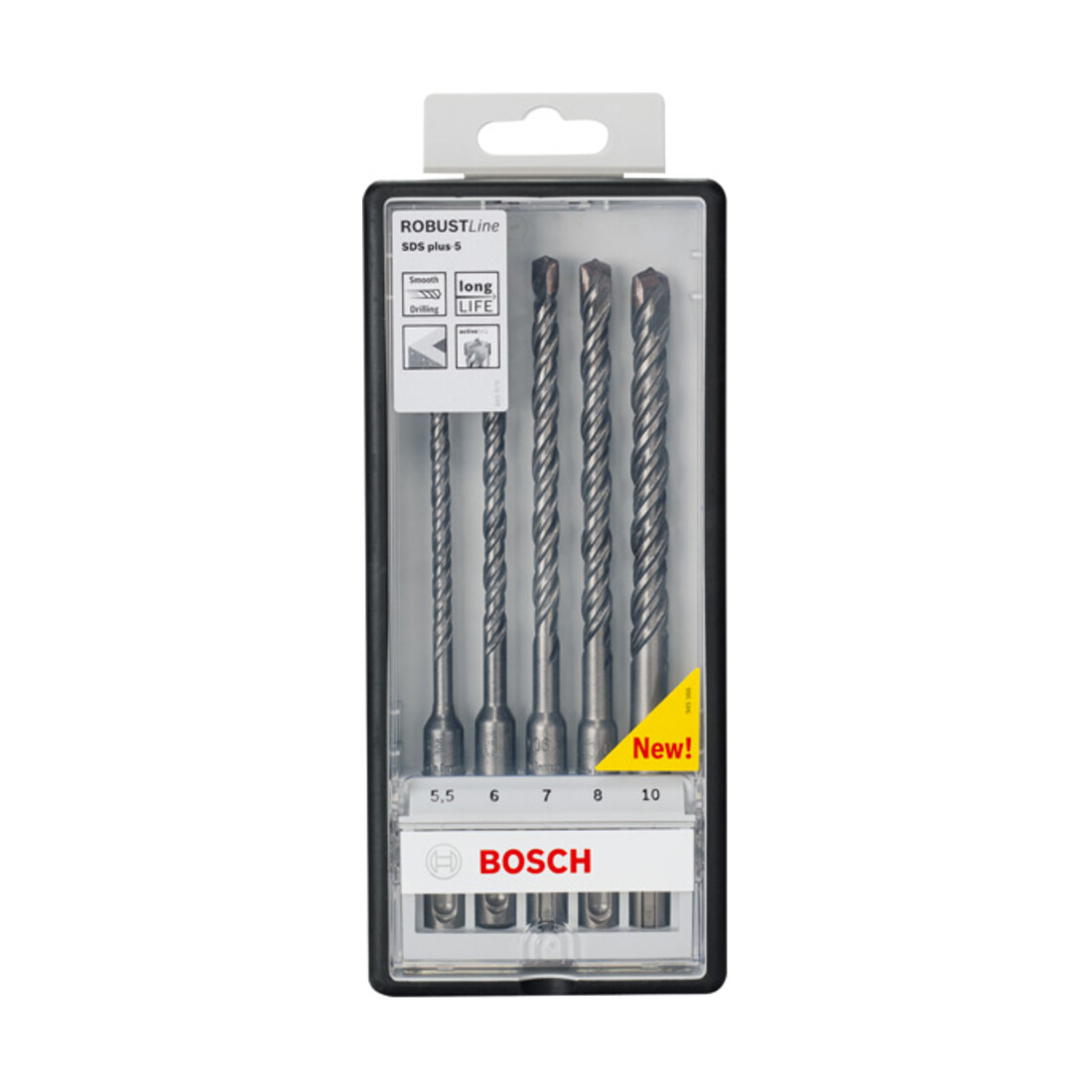 Forets Robust Line SDS plus-5 pour perforateur, set de 5 pièces Ø 5,5,6,7,8,10 x 165mm