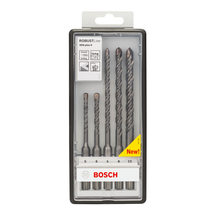 Forets Robust Line SDS plus-5 pour perforateur, set de 5 pièces Ø 5,6 x 115mm, 6,8,10 x 165mm