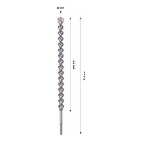 Forets SDS max-7 pour marteau perforateur 38 x 600 x 720 mm