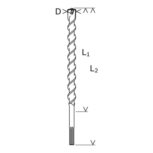 Forets SDS max-7 pour perforateur 12 x 600 x 740 mm