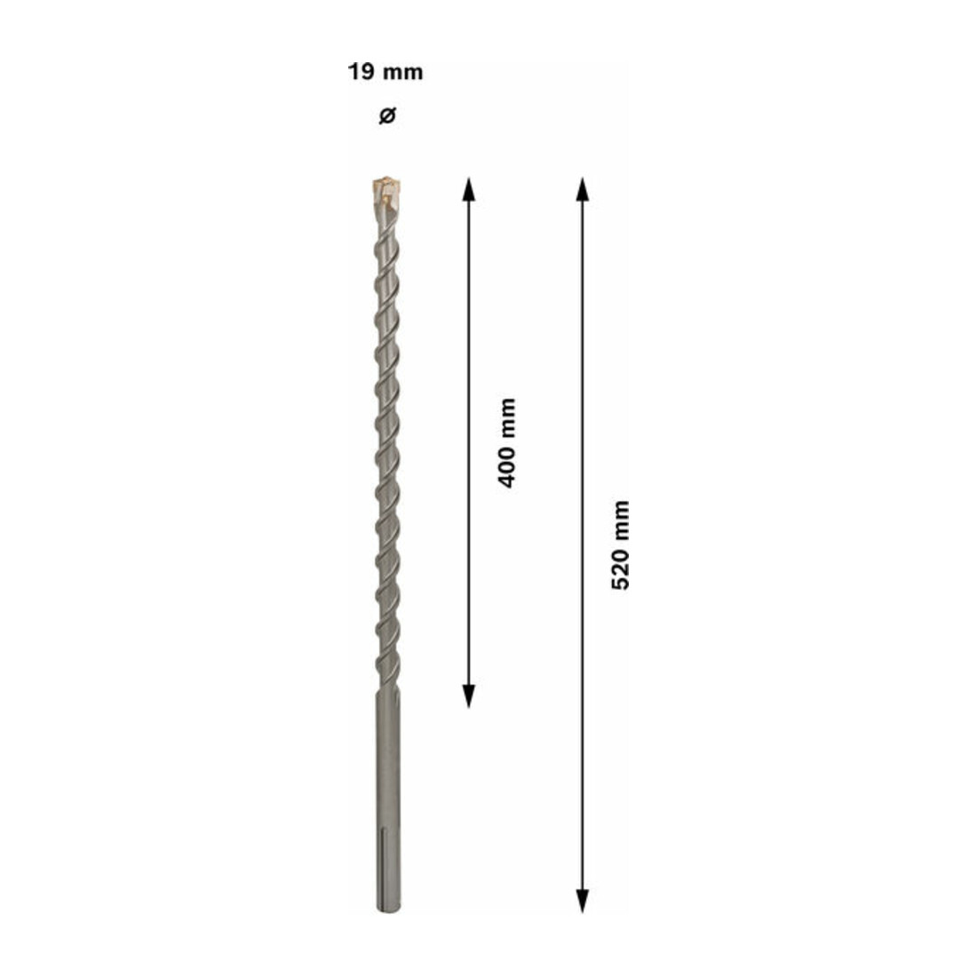 Forets SDS max-7 pour perforateur 19 x 400 x 520 mm