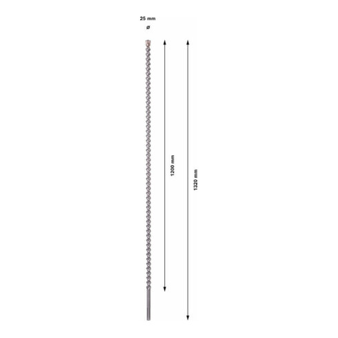 Forets SDS max-7 pour perforateur 25 x 1200 x 1320 mm