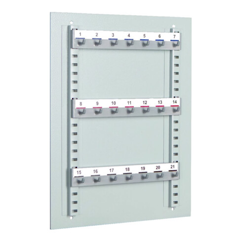 Format Tableau mural porte-clés, WT 21 007001-00000, pour clés, acier, gris clair