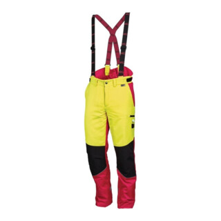 Forstschutzhose Komfort neongelb/rot