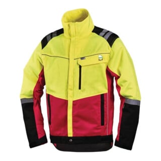 Forstschutzjacke Komfort Taille L jaune néon/rouge