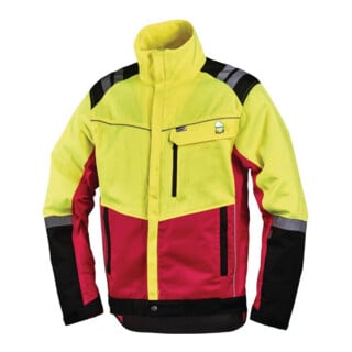 Forstschutzjacke Komfort Taille M jaune fluo/rouge