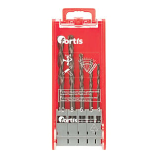 FORTIS Allzweckbohrer-Set 5tlg. 4,5,6,8,10x120mm