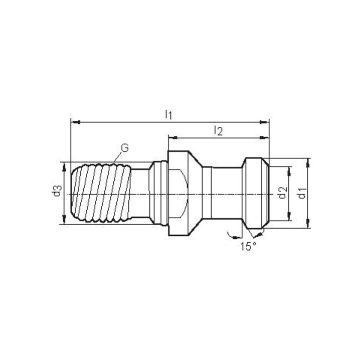 FORTIS Anzugsbolzen DIN69872 B SK40-M16