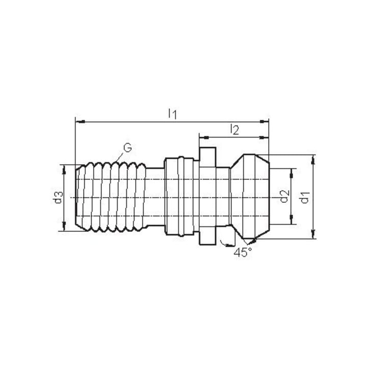FORTIS Anzugsbolzen ISO 7388II B SK50-M24 I.K